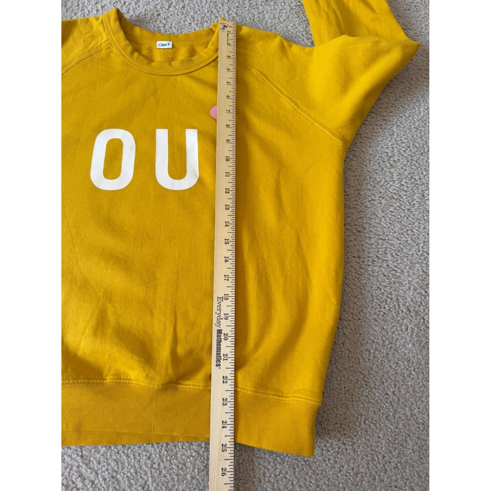 Clare V Sweatshirt Crewneck Pullover Oui Marigold Yellow large - Picture 8 of 11